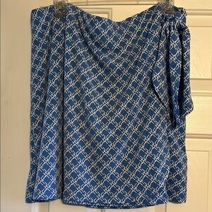 Blue and White Patterned Skirt